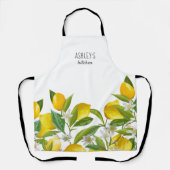 Tablier Aquarelle agricole jaune citron personnalisé (Recto)