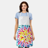 Tablier Aquarelle arc-en-ciel spirale abstraite (Porté)