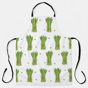 Tablier Aquarelle Asperges Motif Apron Vert frais K