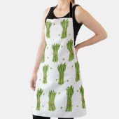 Tablier Aquarelle Asperges Motif Apron Vert frais K (Insitu)