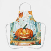 Tablier Aquarelle Automne Citrouilles Automne Feuilles For (Recto)
