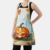 Tablier Aquarelle Automne Citrouilles Automne Feuilles For (Insitu)