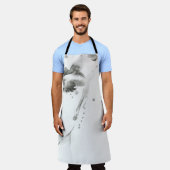 Tablier Aquarelle Beauté : Illustration de portrait fémini (Porté)