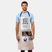 Tablier Aquarelle Best Dad Script 4 Photo Collage Apron (Porté)