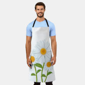 Tablier Aquarelle blanc marguerite florale (Porté)