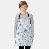 Tablier aquarelle bleu floral transparent (Porté)