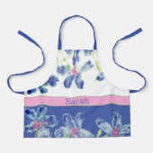 Tablier Aquarelle bleue Floral (Recto)