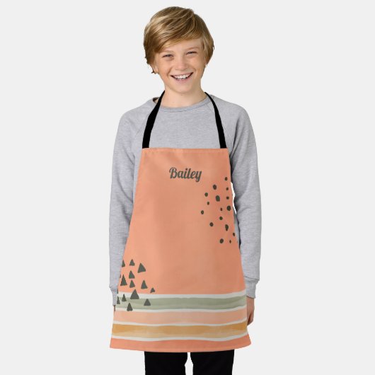 Tablier Aquarelle Boho Nom personnalisé Apron (Porté)