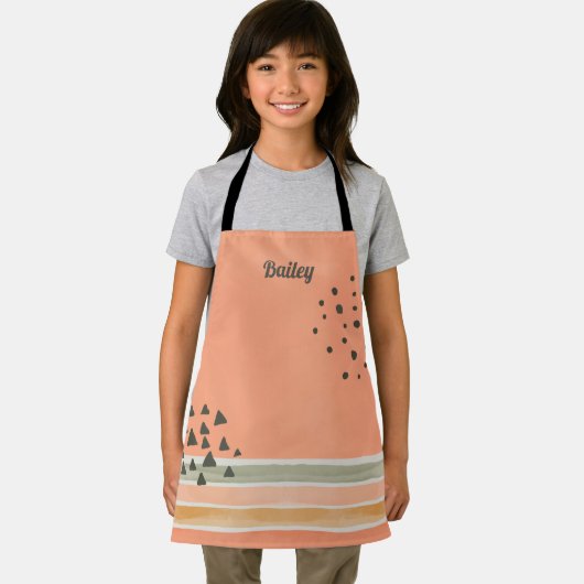 Tablier Aquarelle Boho Nom personnalisé Apron (Insitu)