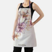 Tablier Aquarelle Boho Rose Fleurs Élégante Et Élégante (Insitu)