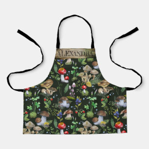 Tablier Aquarelle Bois Champignons Moss Nom du Motif Ap