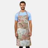 Tablier Aquarelle botanique florale Palmier bleu vert (Porté)