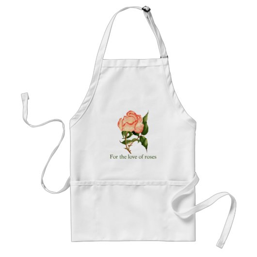 Tablier Aquarelle botanique rose et rose (Devant)