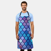 Tablier Aquarelle carreaux arabes géométriques Abstraits (Porté)