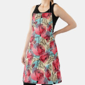 Tablier Aquarelle chaude froide Florale géométrique (Insitu)