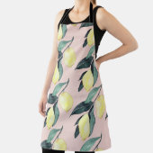 Tablier Aquarelle Citrons et Feuilles Motif jaune sans cou (Insitu)