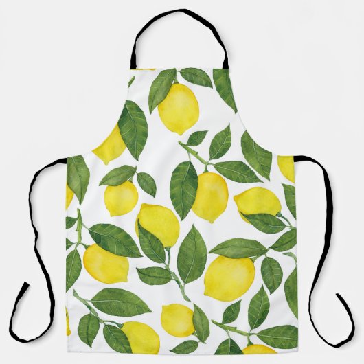Tablier Aquarelle Citrons : Motif de fruits d'été (Recto)