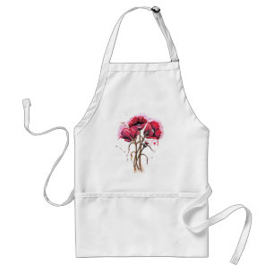 Tablier Aquarelle Coquelicot Rouge