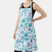 Tablier Aquarelle Coques de mer et Motif côtier de sébaste (Insitu)