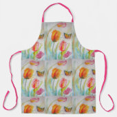 Tablier Aquarelle couleur Tulip Art floral fleur Apron (Recto)