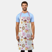 Tablier Aquarelle Cupcake Donut Doux Motif de fille savour (Porté)