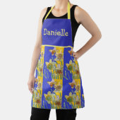 Tablier Aquarelle Daffodil Fleur Jaune Bleu Floral (Insitu)