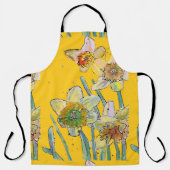 Tablier Aquarelle Daffodil Fleur Jaune floral Apron (Recto)