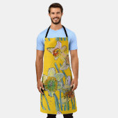 Tablier Aquarelle Daffodil Fleur Jaune floral Apron (Porté)