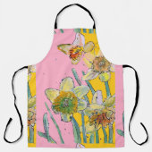 Tablier Aquarelle Daffodil Fleur rose floral Apron (Recto)