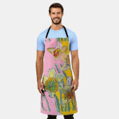Tablier Aquarelle Daffodil Fleur rose floral Apron (Porté)