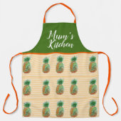 Tablier Aquarelle d'ananas FAMILLE Jaune Cuisine (Recto)