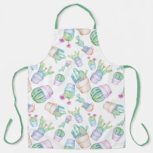 Tablier Aquarelle de Cactus (Recto)