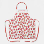 Tablier Aquarelle de fraise personnalisée (Recto)