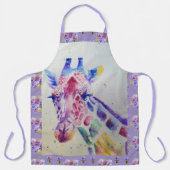 Tablier Aquarelle de la Girafe Apron d'animaux de fleurs m (Recto)