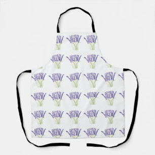 Tablier Aquarelle de lavande Fleurs Floral violet violet