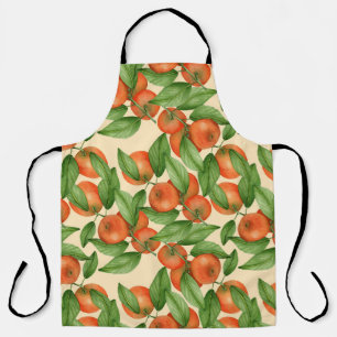 Tablier Aquarelle de mandarine, motif de fruits sans soudu