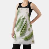 Tablier Aquarelle de petits pois verts frais (Insitu)