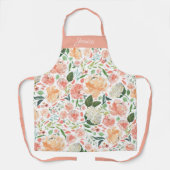 Tablier Aquarelle de printemps Floral Nom personnalisé (Recto)