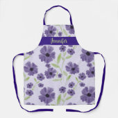 Tablier Aquarelle de prune violette Design floral (Recto)