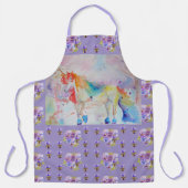 Tablier Aquarelle de Unicorne mou pourpre Apron d'animal f (Recto)