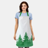 Tablier Aquarelle d'émeraude Arbres À feuillage persistant (Porté)