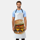 Tablier Aquarelle Dessin de Yummy Cheeseburger (Porté)