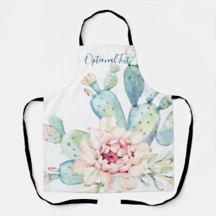Tablier Aquarelle douce Pastel Blooming Cactus