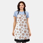 Tablier Aquarelle douce salée Pretzel Motif Baker (Porté)