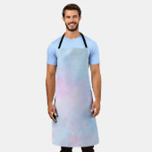Tablier Aquarelle Dreamy Rose bleu turquoise (Porté)