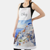 Tablier Aquarelle du chef Santorini (Insitu)