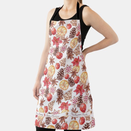 Tablier Aquarelle Éléments de Noël Motif sans couture (Insitu)