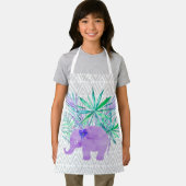 Tablier Aquarelle Elephant Jungle Feuilles tropicaux (Insitu)