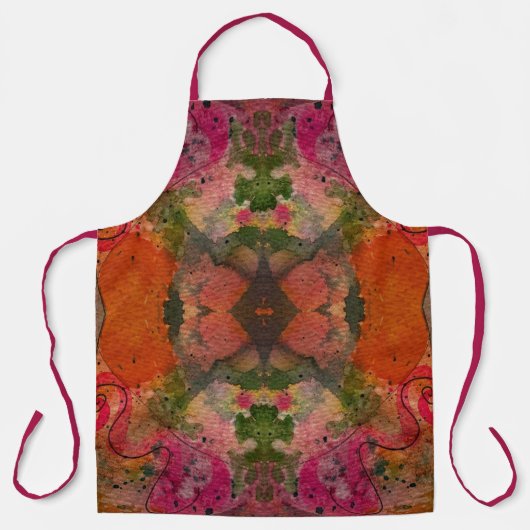 Tablier Aquarelle Et Encre Abstraite Jolie Peinture Art (Recto)