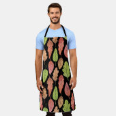 Tablier Aquarelle feuilles d'automne : motif transparent (Porté)